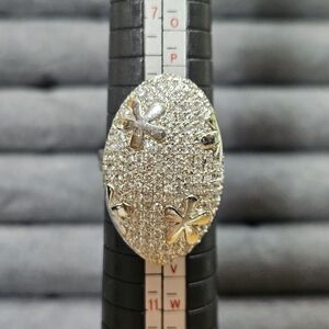 4. 925 Sterling Silver AAA cz ring Sz 9